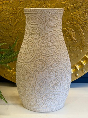 Vaso Cerâmica Branco 39CM