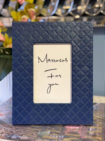 Porta Retrato - Couro Sintético - Foto 10 x 15 - Azul Escuro