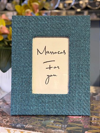 Porta Retrato - Tecido - Foto 10 x 15 - Azul