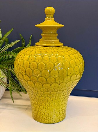 Potiche Cerâmica Verde 41cm