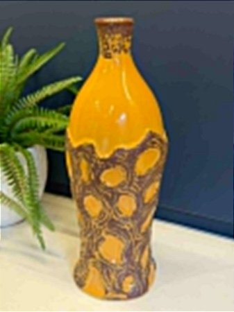 Vaso Cerâmica Amarelo 39cm