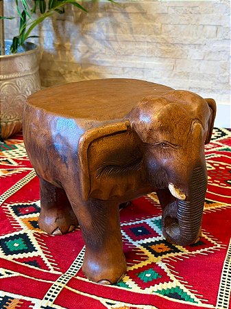 Banqueta Elefante - Madeira Maciça - 30cm