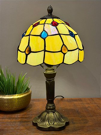 Abajur Tiffany - Vitral - Ouro Velho