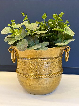 Cachepot em Alumínio - Dourado - 22CM