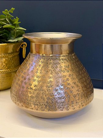 Vaso Alumínio - Martelado - Cobre - 23CM