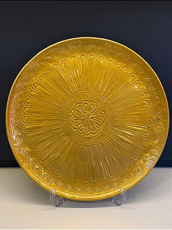 Prato de Parede - Relevo - Metal - Dourado - 48CM