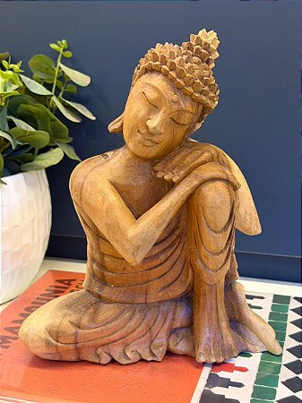 Buda - Madeira - Marrom - 26CM