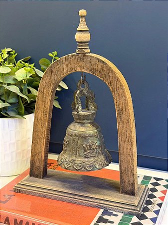 Escultura Sino - Decorativo - Madeira e Metal