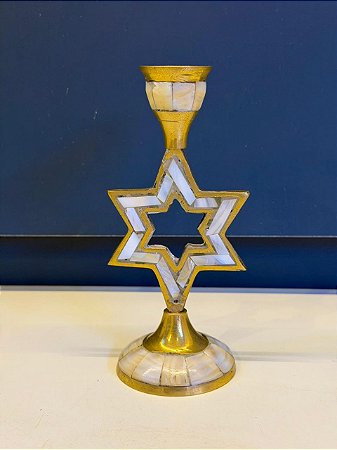 Porta Vela - Latão - Estrela - Dourado - Madrepérolas