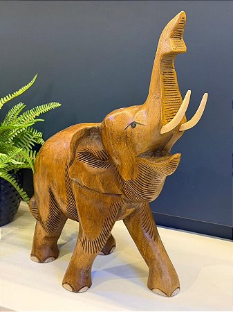 Elefante - Madeira Maciça - 49CM