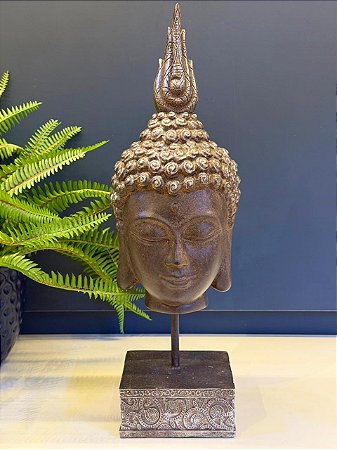 Buda - Decorativo - Resina - Grafite - 42CM