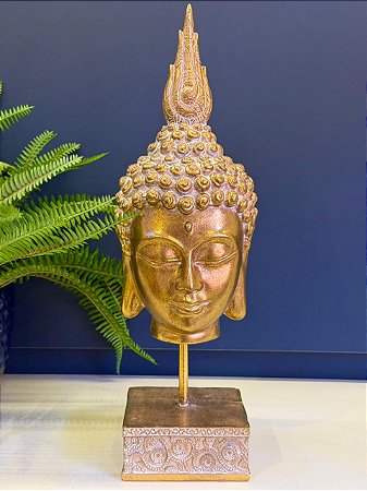 Buda - Decorativo - Resina - Dourado - 42CM