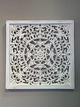 Quadro - Madeira Entalhada - Branco