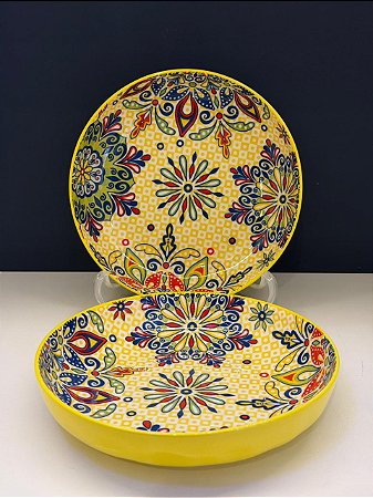 Bowl - Cerâmica - Amarelo e Colorido