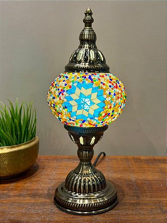Luminária Turca Mosaico M Colorido