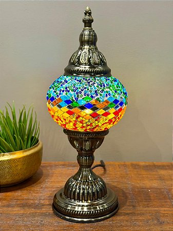 Luminária Turca Mosaico M Colorida