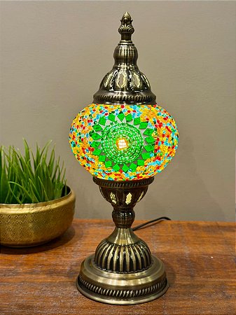 Luminária Turca Mosaico M Colorida