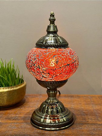 Luminária Turca Mosaico M Vermelho