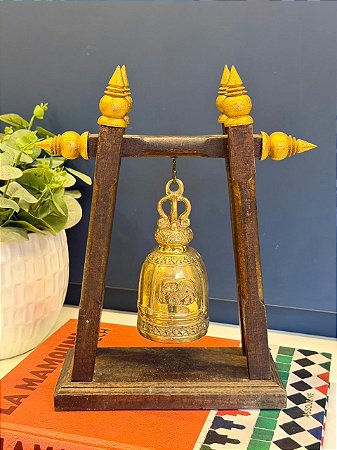 Escultura Sino - Decorativo - Madeira e Metal