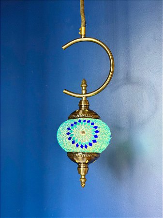 Luminária de Teto Turca Azul M