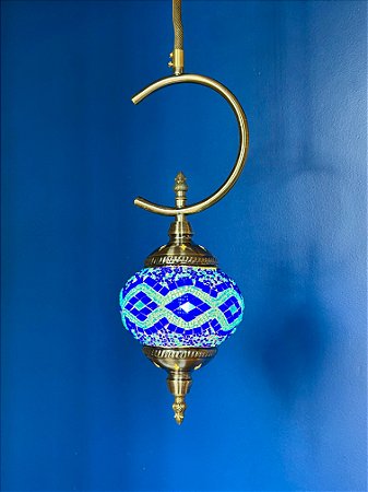 Luminária de Teto Turca Azul M