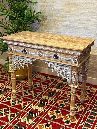 Aparador - Mesa - Madeira Entalhada - Pintado à Mão