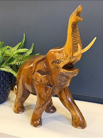 Elefante - Madeira Maciça - Envernizado - 49CM