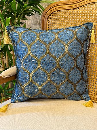 Capa Para Almofada - Jacquard - Tassel - Azul