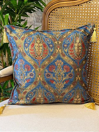 Capa Para Almofada - Jacquard - Tassel - Azul
