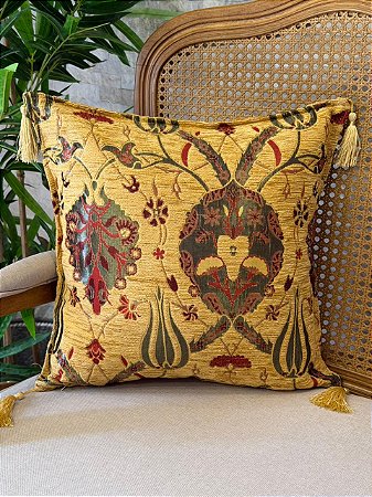 Capa Para Almofada - Jacquard - Tassel - Bege