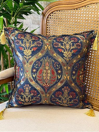 Capa Para Almofada - Jacquard - Tassel - Azul