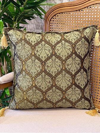 Capa Para Almofada - Jacquard - Tassel - Verde Pistache