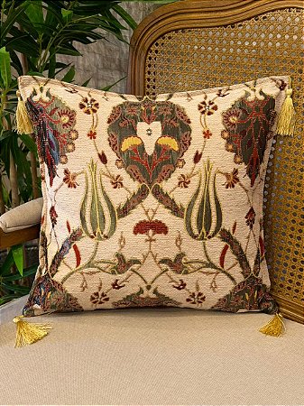 Capa Para Almofada - Jacquard - Tassel - Off White