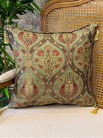 Capa Para Almofada - Jacquard - Tassel - Verde Pistache