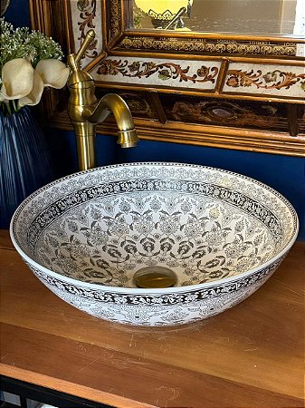 Cuba Sobrepor - Arabesco - Branco e Preto