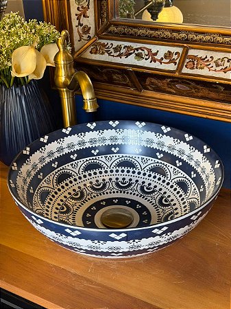 Cuba Sobrepor - Arabesco - Branco e Azul