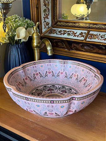 Cuba Sobrepor - Arabesco - Rosa Claro e Colorido