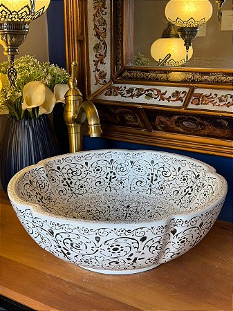 Cuba Sobrepor - Arabesco - Branco e Grafite