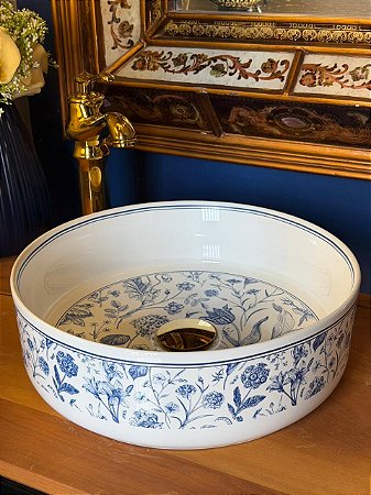 Cuba Sobrepor - Flores - Branco e Azul