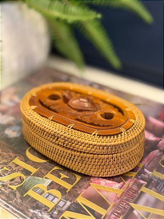 Caixa Decorativa - Porta Jóias - Ratan - 15x10