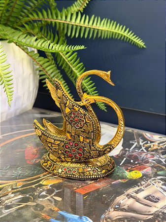 Porta Guardanapos - Metal - Marrom e Dourado