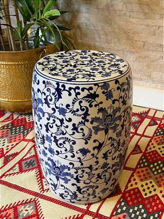 Seat Garden - Banco - Cerâmica - Branco e Azul