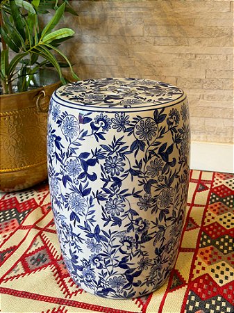 Seat Garden - Banco - Cerâmica - Branco e Azul