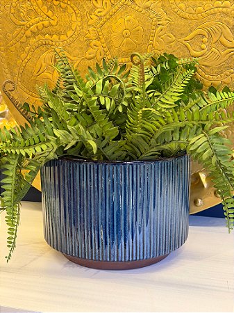 Cachepot em Cerâmica - Azul - 24CM