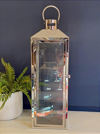 Lanterna - Metal - Prata - 54CM