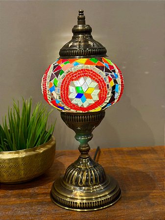 Luminária Turca Mosaico M Colorido