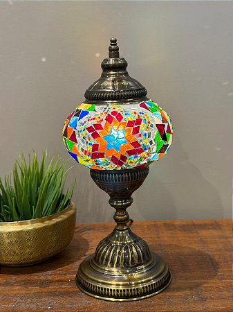 Luminária Turca Mosaico M Colorido