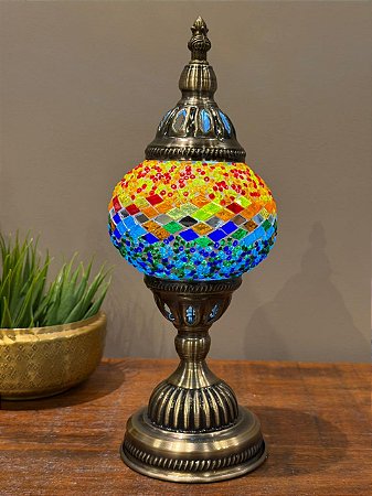 Luminária Turca M - Sem fio - Amarelo, Azul e Colorido