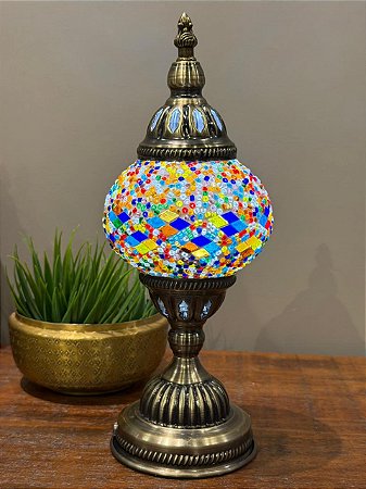 Luminária Turca Mosaico M - Sem Fio - Colorido
