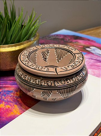 Cinzeiro Marroquino - Pintado á mão - Nude - 13CM